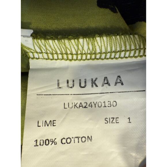 Luukaa ELOWEN Pistachio Green Printed poplin shirt Lagenlook Longline - Picture 7 of 8